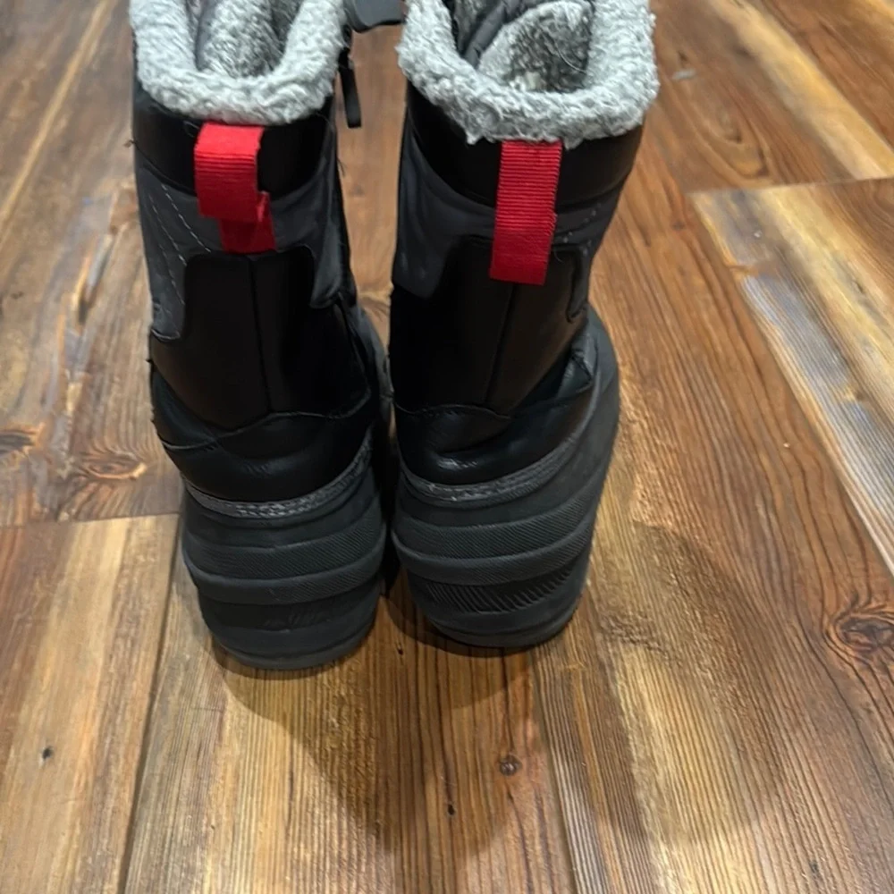 Cat & Jack Black and Gray Rain & Snow Boots with Fur Lining